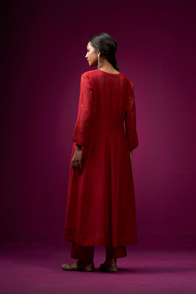 Gauhar Kalidar Hand Embroidered Kajri Kurta Set-Set of 2