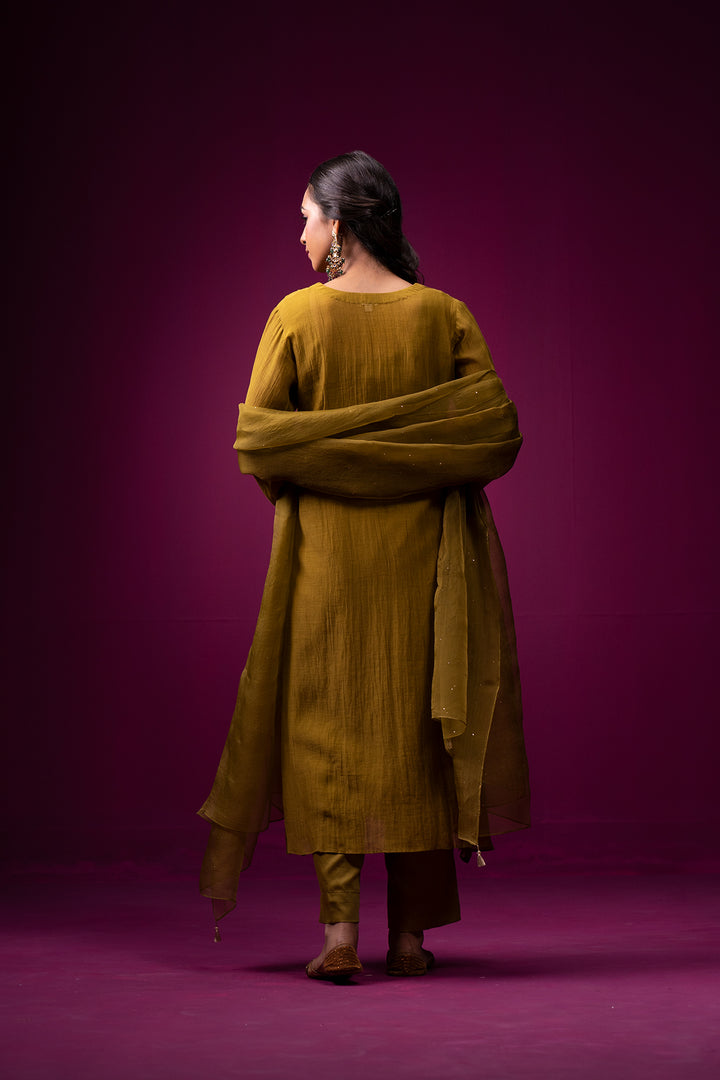 Jaitooni Front Gather Hand Embroidered Kajri Kurta Set - Set of 2