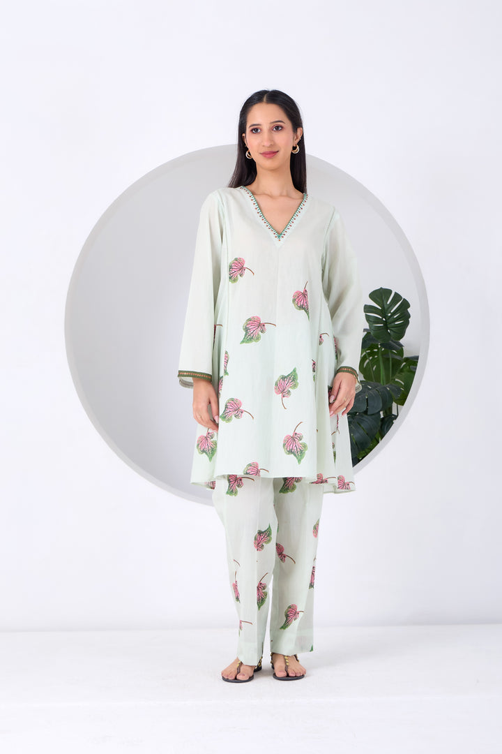 Mint Caladium Coord set