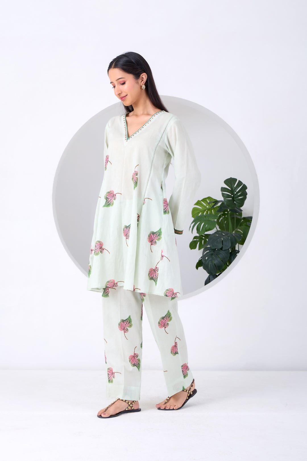 Mint Caladium Coord set