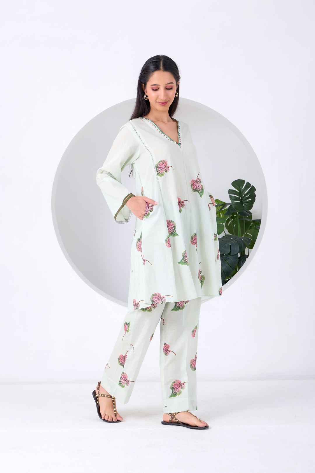 Mint Caladium Coord set