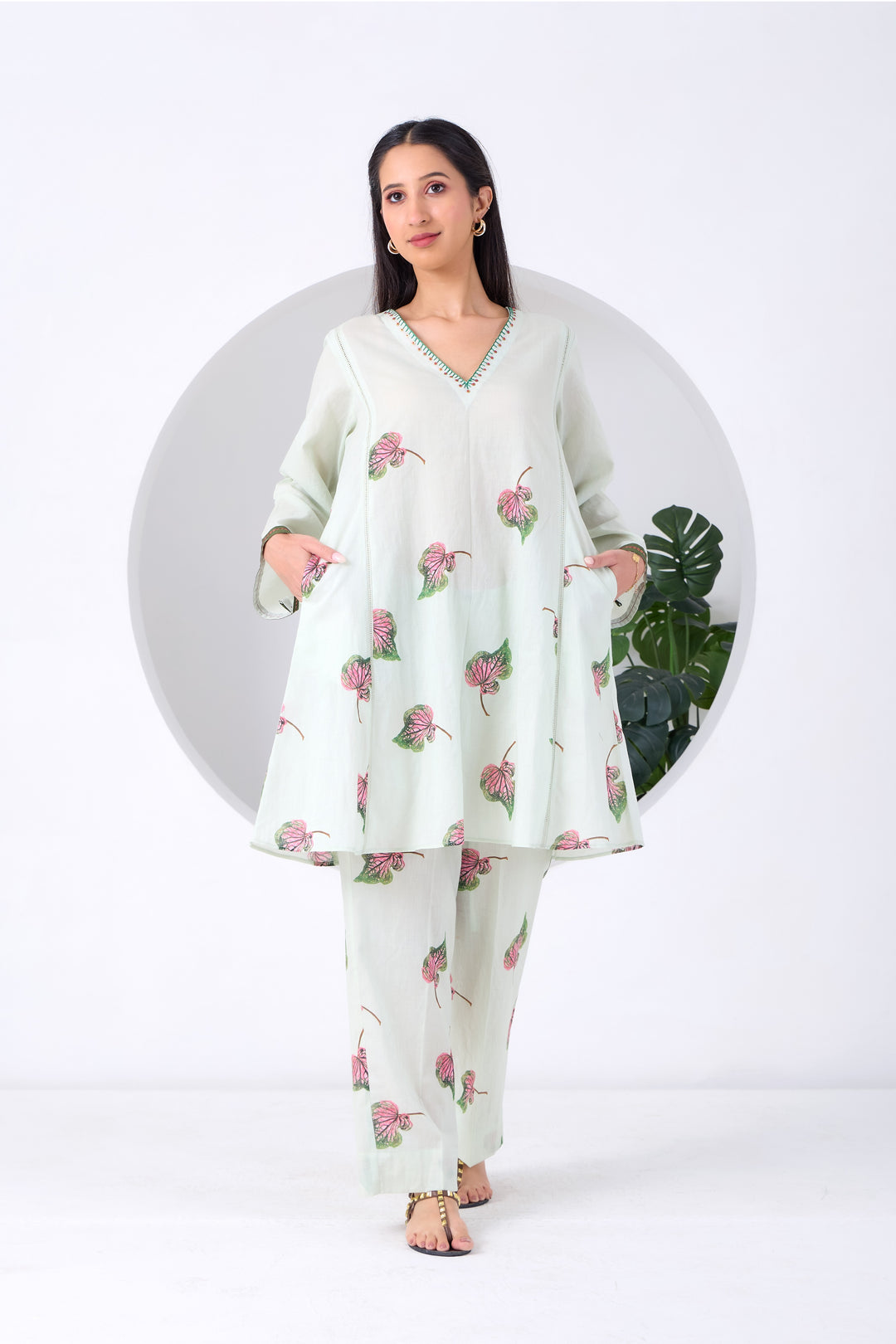 Mint Caladium Coord set