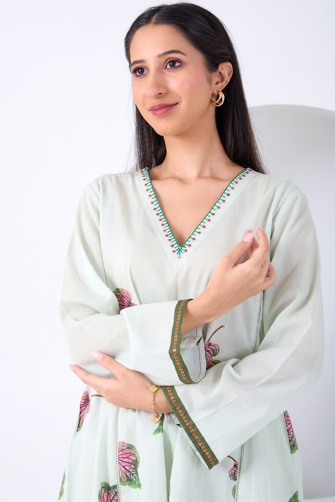 Mint Caladium Coord set