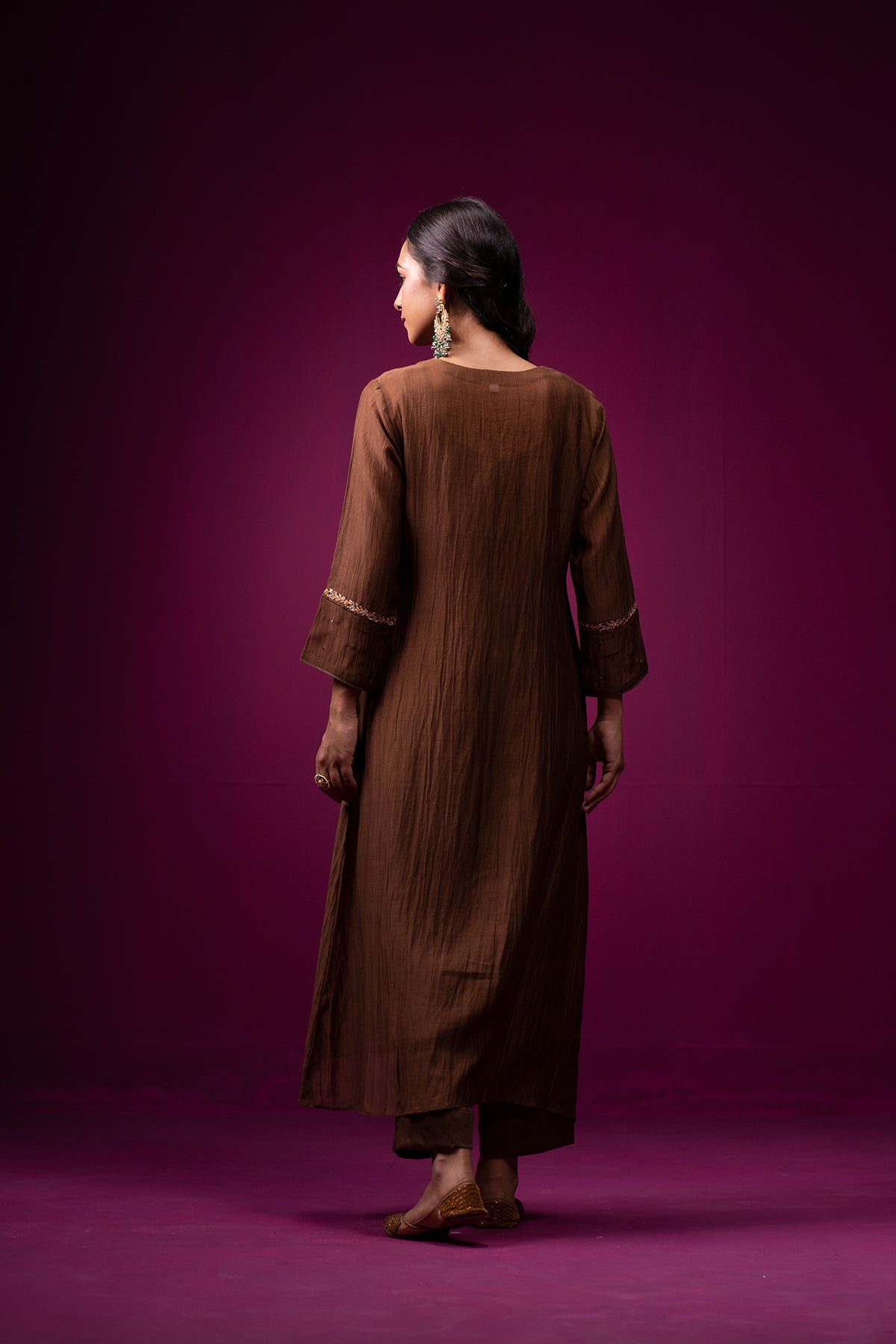 Khwaab Front Gather Hand Embrodeired Kajri kurta set- Set of 2