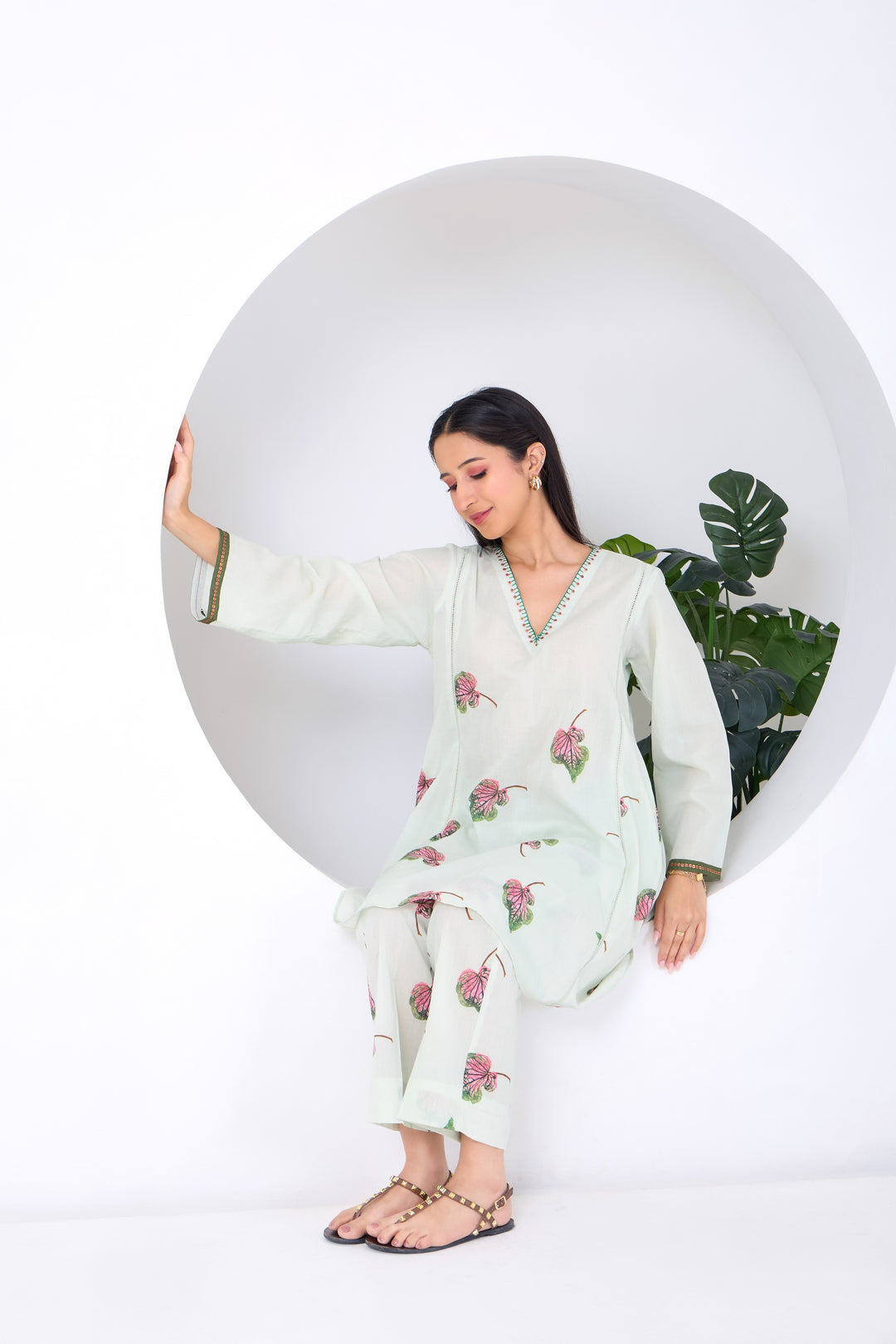 Mint Caladium Coord set