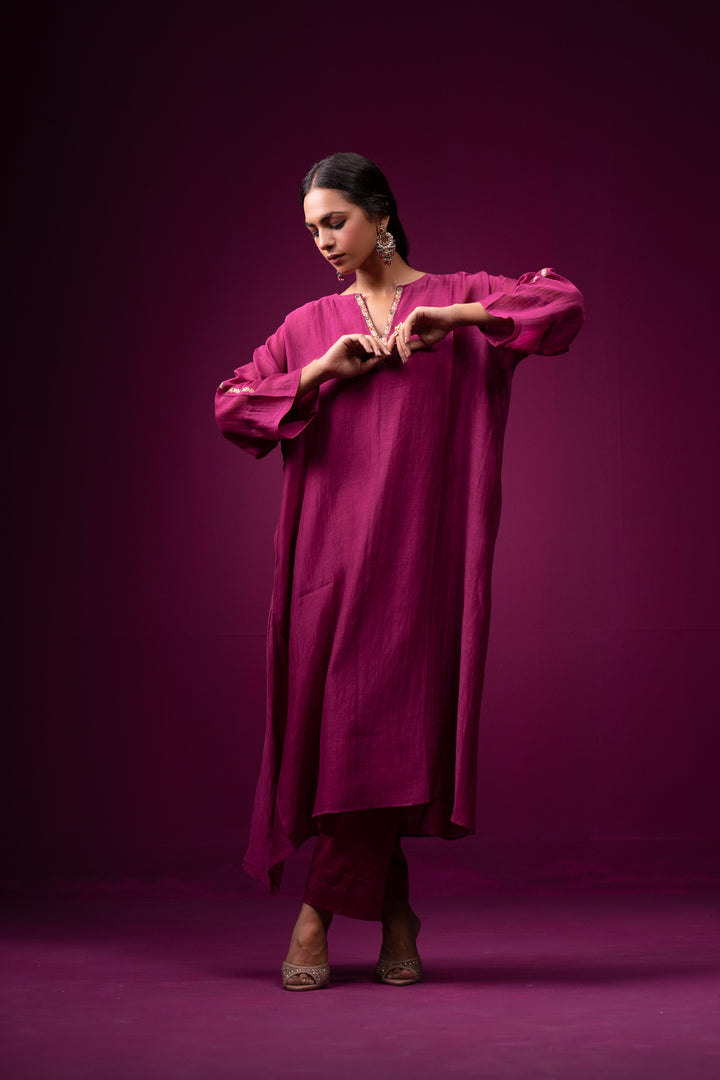 Zamrozi Hand Embroidered Kajri Choga set- Set of 2