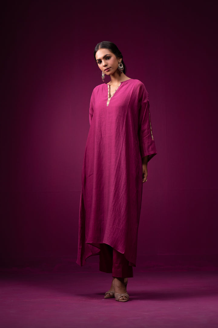 Zamrozi Hand Embroidered Kajri Choga set- Set of 2