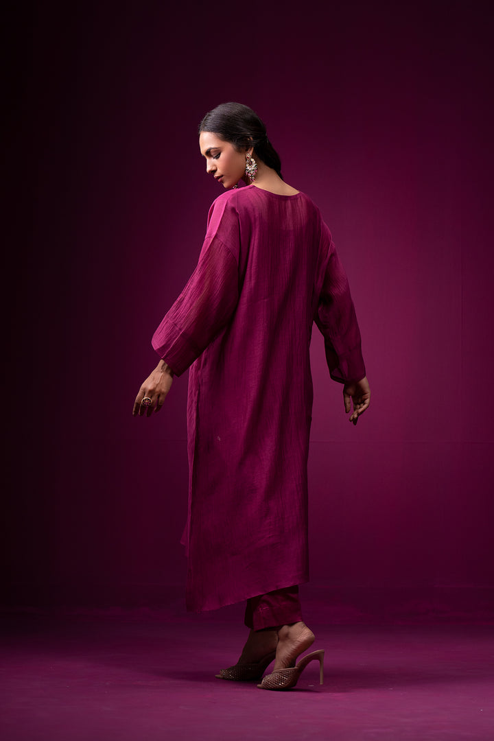 Zamrozi Hand Embroidered Kajri Choga set- Set of 2