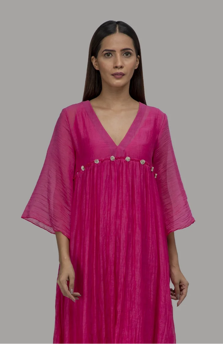 Magenta Pink Gota Kurta Set - Set of 3