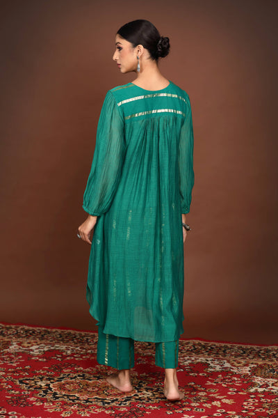 Solid Green Chanderi Suit Set