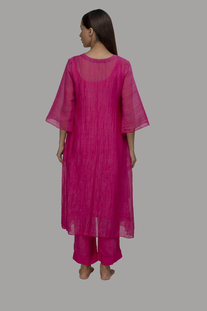 Magenta Pink Gota Kurta Set - Set of 3