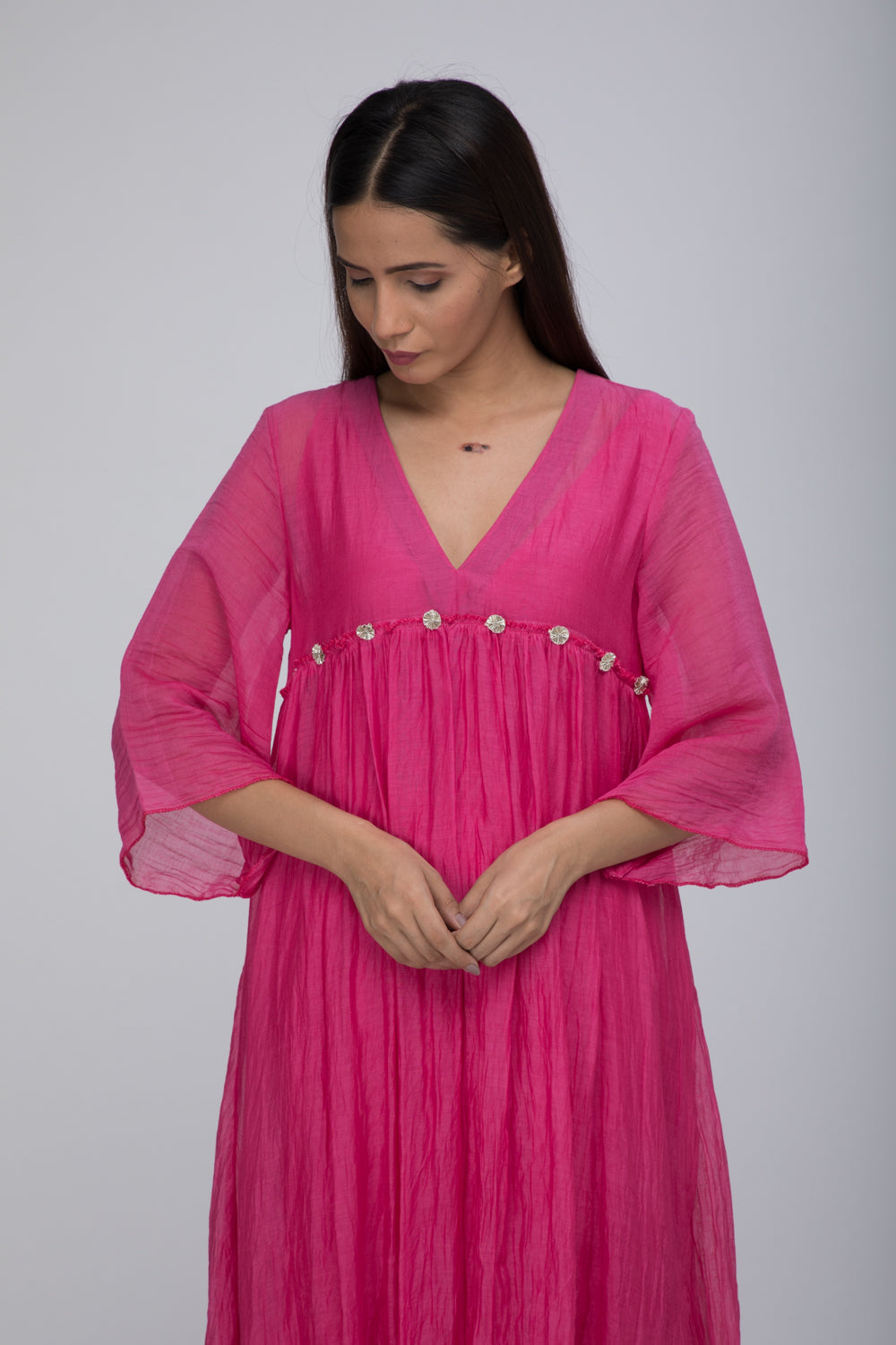 Magenta Pink Gota Kurta Set - Set of 3