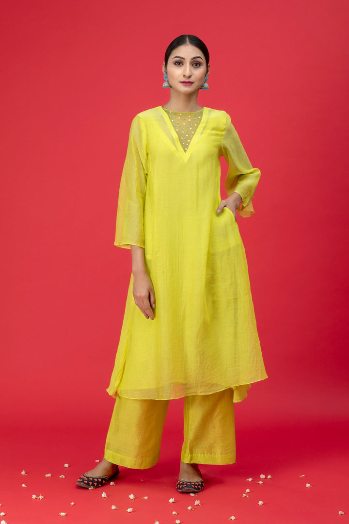 Neon Yellow Poppy Suit Set
