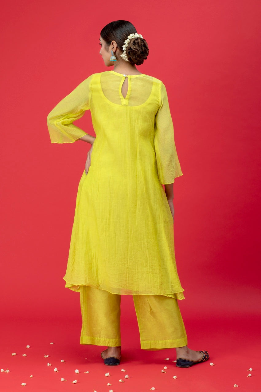 Neon Yellow Poppy Suit Set