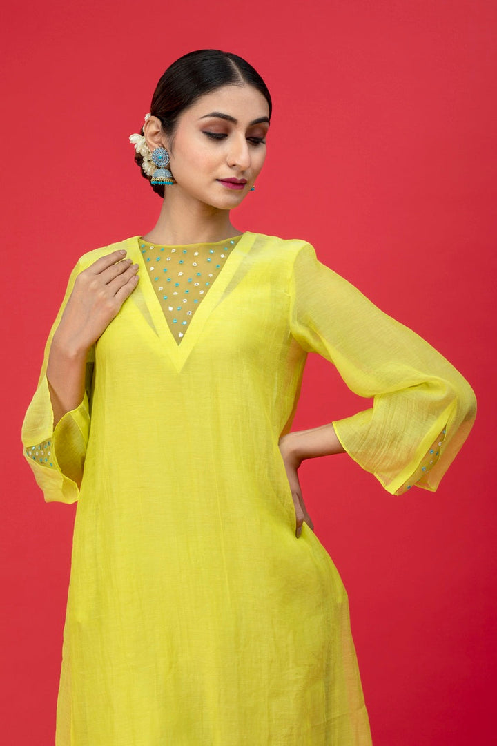 Neon Yellow Poppy Suit Set