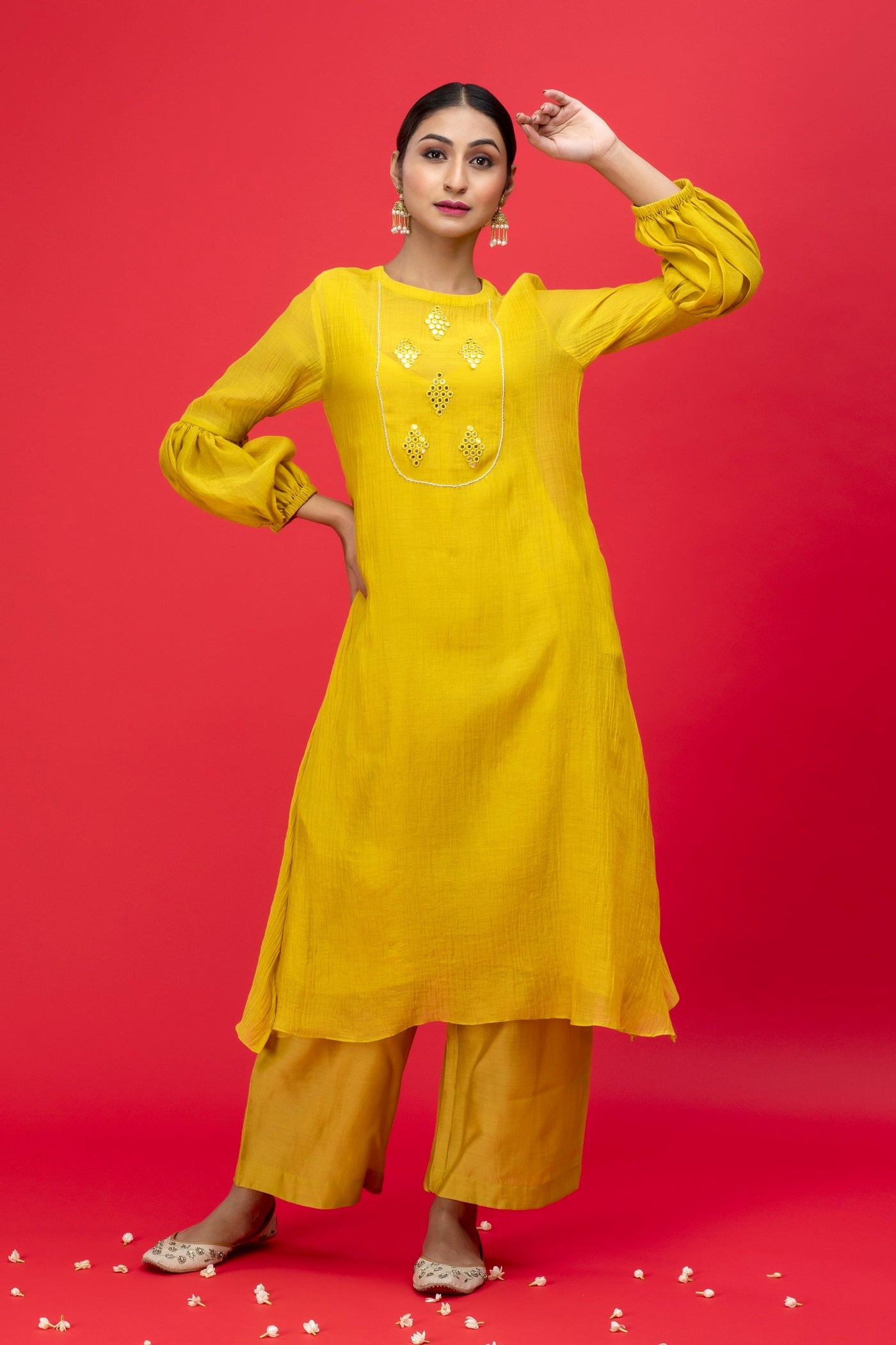 Sunflower Chanderi Suit Set