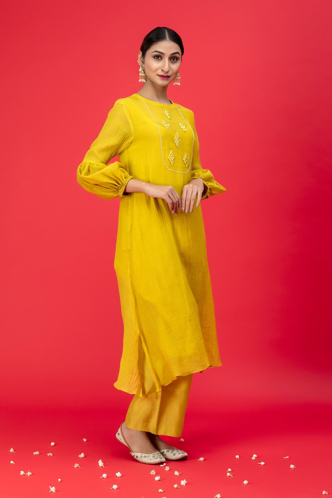 Sunflower Chanderi Suit Set