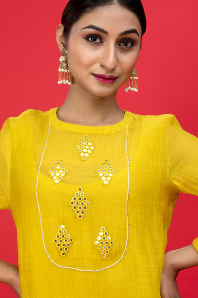 Sunflower Chanderi Suit Set