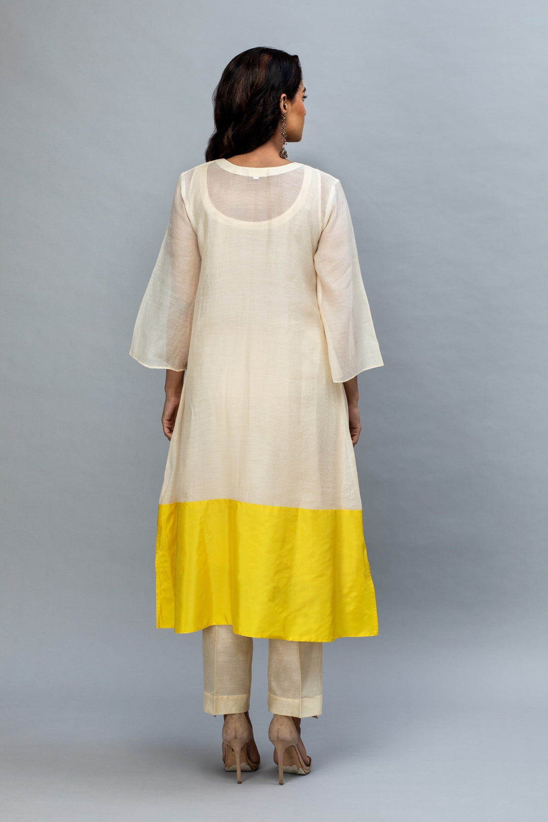 offwhite Yellow hand embroidered suit set