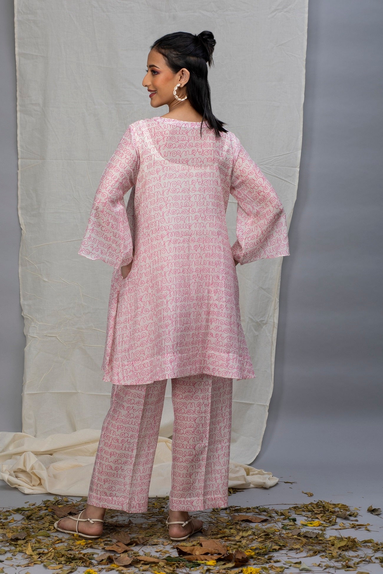 Azalia Pink Printed Chanderi Coord Set