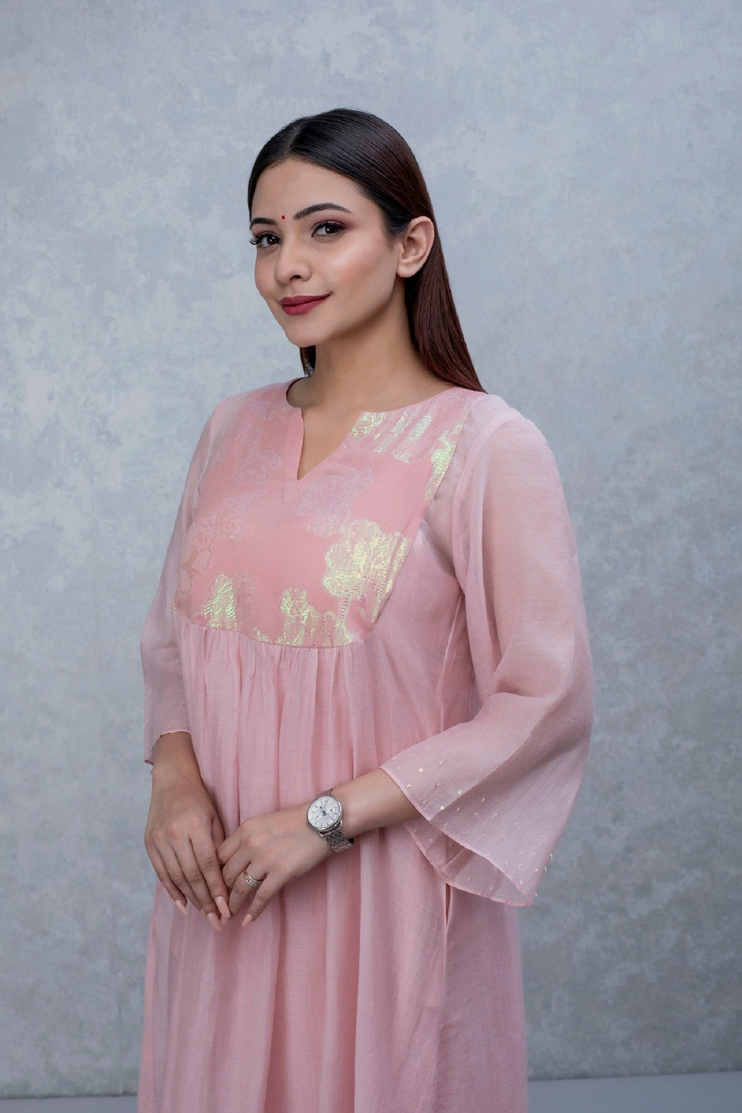 Pink Patch Chanderi Suit Set