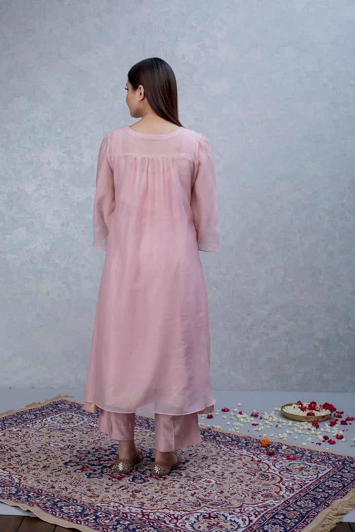 Pink Patch Chanderi Suit Set