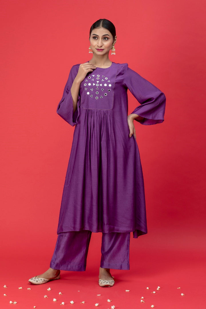 Purple Amethyst Mirror Suit Set