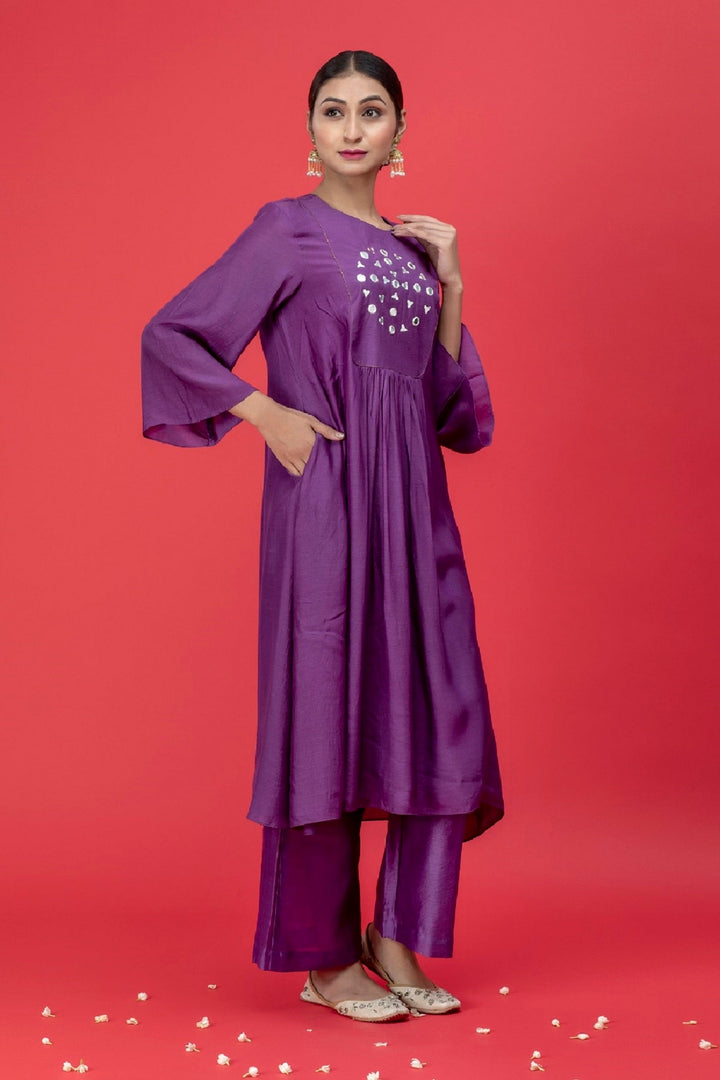 Purple Amethyst Mirror Suit Set