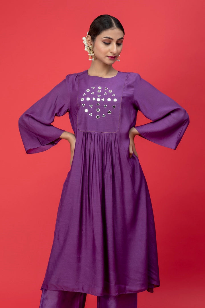 Purple Amethyst Mirror Suit Set