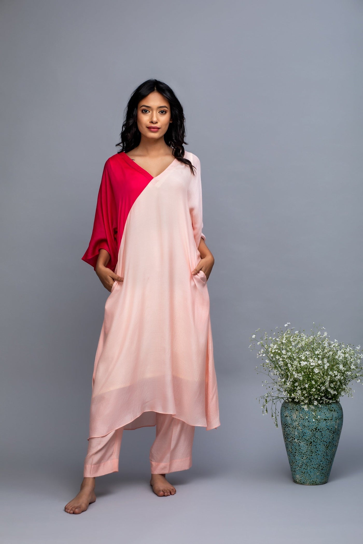 Peach Pink Kaftan set