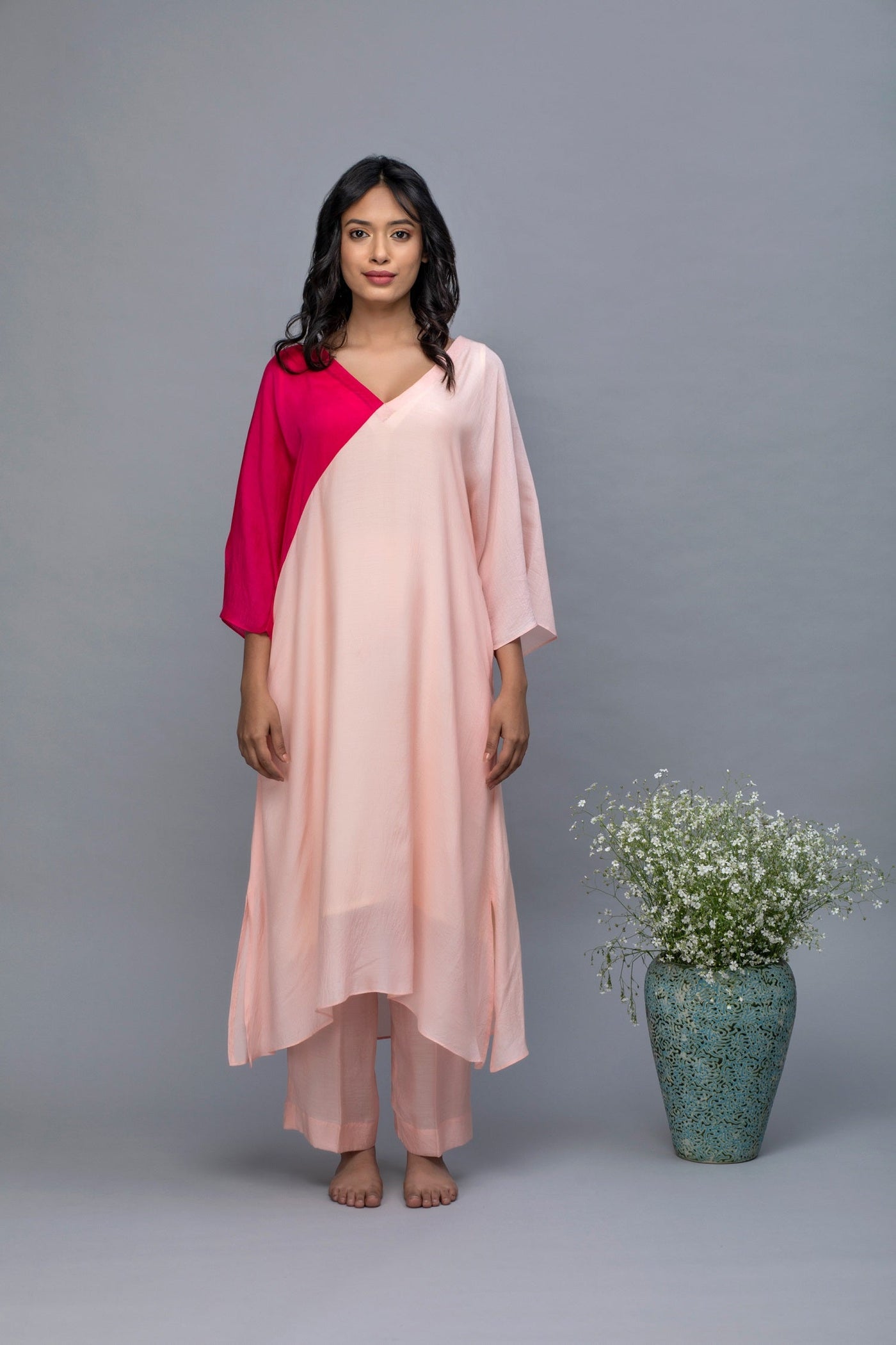 Peach Pink Kaftan set