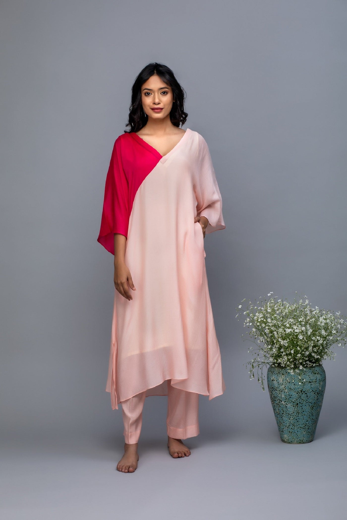 Peach Pink Kaftan set