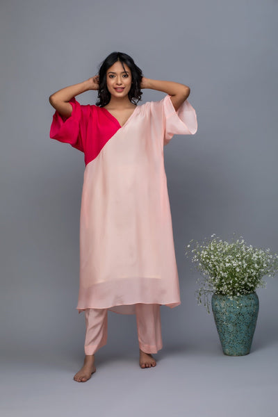 Peach Pink Kaftan set