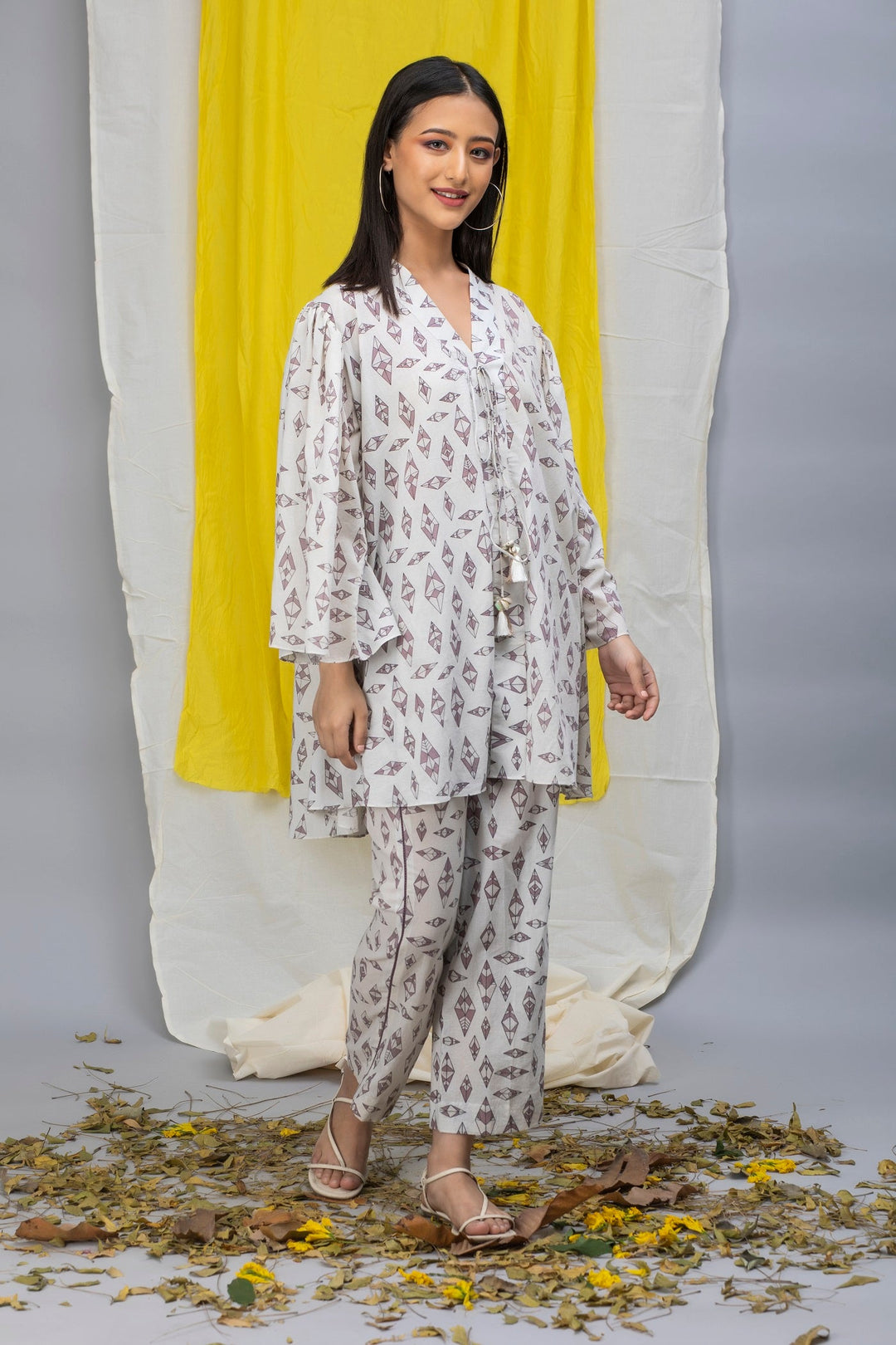 Snow White Printed Cotton Coord Set