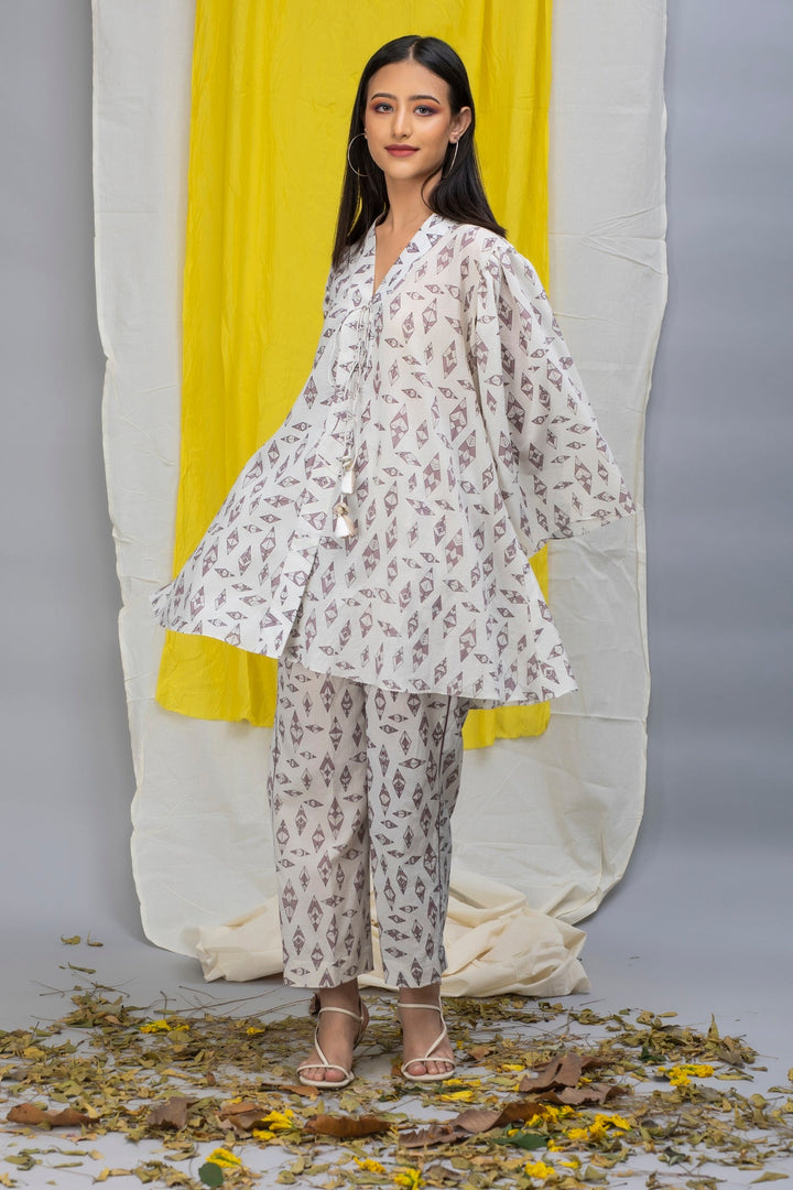 Snow White Printed Cotton Coord Set