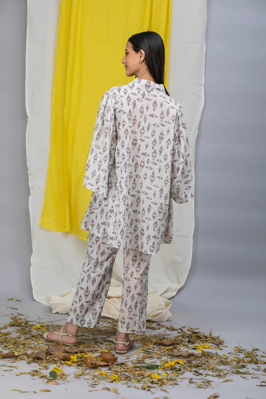 Snow White Printed Cotton Coord Set